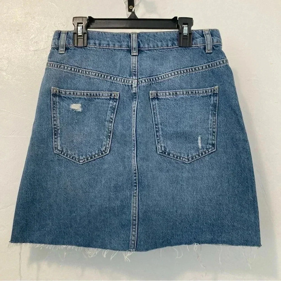 We The Free People Women's Sz 26 Jean Skirt Distressed Frayed - Picture 5 of 9